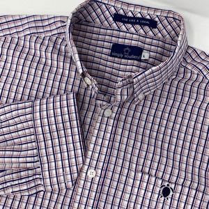 Simply Southern Men's Long Sleeve Plaid Button Down Shirt Size Large Turtle Logo